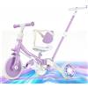 VITONIS Triciclo 5 in 1 per bambini dai 18 mesi ai 3 anni, con ruote lampeggianti, maniglione di spinta, schienale e cintura di sicurezza, regalo per bambini e bambine, bicicletta senza pedali, viola
