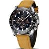 LN LENQIN Orologio Uomo Analogico Al Quarzo Da Polso Impermeabile 30M Con Datario - Orologio Da Lavoro Alla Moda in Pelle