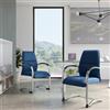 DEGHI Set 2 sedie da ufficio in similpelle blu con struttura cromo - Skill