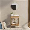 DEGHI Mobile bagno a terra 70 cm oro spazzolato e rovere con lavabo integrato e specchio - Axis