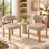 Clevich 2 Set Sedie Imbottite per Sala da Pranzo Velluto Sedie da Cucina | Gambe in Legno Massello di Faggio, Moderno, Adatto per Sala da Pranzo, Cucina, Camera da Letto, Ufficio, Ristorante, Beige