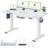 FLEXISPOT Scrivania Regolabile in Altezza 160x80 cm, Standing Desk Elettrica con Pannello Intero, Spessore 25mm, Telaio in Acciaio Massiccio a 2 Stadi, Motore Potente, Gancio Laterale