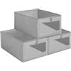 lompyeu Scatole Portaoggetti, 3 Pcs 40 x 30 x 19.5 cm Scatola Porta Oggetti- Design Sottile e Leggero, Ceste Contenitori per Armadio Vestiti Bagno Organizer
