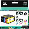 Sqwekd 953XL Cartucce d'inchiostro compatibili per HP 953XL Multipack compatibili per HP Officejet Pro 7720 7740 8715 8210 8710 7730 8216 8218 8718 8719 8720 8725 8730 8740 (Nero Ciano Giallo Magenta)