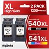 Sqwekd 540 541 XL Cartucce d'inchiostro compatibili per Canon 540 541 XL | compatibili con Canon Pixma TS5150 MG3650S TS5151 MG3650 MG3550 MG3600 MG4250 MG4150 MG3250 MG3150 MG2250 (Nero e Colore)