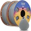 OVERTURE Filamento PLA 1,75 mm Grigio Chiaro*2 2 kg Rapido | Estrusione costante - Maggiore tenacità - Precisione dimensionale ±0,02 mm - Avvolgimento ordinato - Per stampanti 3D FDM