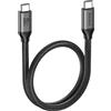Silkland Cavo USB4 con Thunderbolt 4 50cm, 40Gbps Cavo Dati, 8K@60 Hz 4K@144Hz HDR Video, Ricarica rapida 240W 5A PD3.1 per MacBook, PSSD, iPad, iPhone 15 Pro, Docking, Monitor USB-C,eGPU