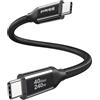 Silkland 40Gbps USB4 per Cavo Thunderbolt 4 0.3M, 8K/Dual 4K, Ricarica Rapida 240W, Compatibile con Thunderbolt 5, MacBook M4 Pro, SSD, Dock, USB-C