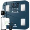 arboleaf Bilancia Pesapersone Intelligente, Ricaricabile USB-C, Blu | Bilancia Impedenziometrica con bluetooth e APP, Tecnologia BIA a 4 Elettrodi con 14 Parametri, Capacità 180kg