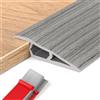 AnkekolyStar Soglia di Dislivello Pavimento in PVC, Profilo di Transizione Pavimento per Dislivello di, Pavimento Bordo Autoadesivo (Legno Grigio, 10~15mm(H),1M(L))