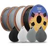 OVERTURE PLA Filament 1,75 mm Nero & Bianco & Grigio Series 4 kg Rapido | Estrusione costante - Maggiore tenacità - Precisione dimensionale ±0,02 mm - Avvolgimento ordinato - Per stampanti 3D FDM