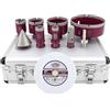 QUEFORET Punte Diamantate Gres Porcellanato 10 Pezzi - 20/25/35/50/68/110mm x M14 Punte Trapano, 20mm Fresa, 50mm Punta Smusso, Adattatore, Disco Diamantato 125mm per Piastrelle Ceramica Marmo