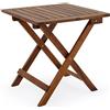 Casaria® Tavolino Pieghevole 46x46x46cm in Legno Acacia Tavolo da Esterno Richiudibile Tavoli da Campeggio Tavolino da Balcone Giardino Salvaspazio