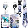 GADITIEK Porta badge identificativo con cordino staccabile per, bobina per badge retrattile, clip per targhetta identificativa rimovibile, cordino per collo