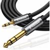 POSUGEAR Cavo Audio 3.5 a 6.3 2M, Jack 3.5mm Maschio a 6.35mm Maschio TRS Stereo Aux per Collegare Smartphone, Tablet, PC con Altoparlante, Amplificatore, Mixer Audio, Chitarra, etc