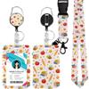 GADITIEK Porta badge identificativo con cordino staccabile per, bobina per badge retrattile, clip per targhetta identificativa rimovibile, cordino per collo