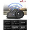 Merkloos Auricolare Bluetooth per casco - Interfono 800 m - 2 piloti - IPX6 impermeabile