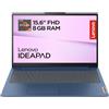Lenovo Laptop IdeaPad Slim 3, processore Ryzen 3, 8 GB di RAM, 512 GB di spazio di archiviazione, ricarica rapida, colore blu. Capacità: 512 GB, RAM: 8 GB