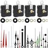 BUCOMTU 4 Meccanismi orologio da parete al quarzo con lancette 13/16/20/22 mm | 4 meccanismi al quarzo silenziosi con 7 set di lancette. Ideali per riparare e creare orologi da parete fai da te