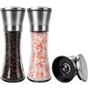 Byitin Set 2 Macina Sale e Pepe Manuale, Macinapepe in Acciaio e Vetro | Macina Pepe con Macinino Regolazione della Finezza in Ceramica, per Cucina e Tavola, Macinapepe Professionale