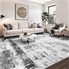 Terven tappeto salotto antiscivolo lavabile moderno, 200x300 cm, Grigio | morbido con pelo corto, pieghevole, spesso antigraffio, grande tappeto astratto da interno, per cucina, camera, antimacchia