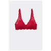Tezenis Reggiseno Triangolo In Pizzo Riciclato Havana Donna Rosso