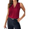 LCDIUDIU Canotta in Raso di Seta da Donna, Camicetta Senza Maniche con Scollo A V Color Cachi, Tunica Estiva Aderente, Gilet in Seta, Casual, Elegante, da Indossare sotto Il Blazer, da Sera, da Lavo