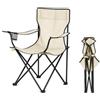 GARDEN FRIEND Sedia Comfort Beige | Tessuto Oxford Impermeabile, Con Portabicchieri, Struttura in Acciaio, Compatta e Portatile, Per Outdoor e Glamping