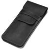Aabellay Astuccio portapenne in pelle fatta a mano per penne stilografiche multi penne Crazy Horse, custodia protettiva per penna in pelle, grande, colore nero, taglia L