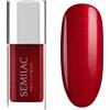 Semilac Smalto per unghie 125 Shiny Red con lucentezza perlata, 9 ml | rosso classico, particelle perlate rosse, copre in uno strato