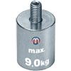 Magnosphere Magnete di fermo cilindrico con perno filettato - Ø6 - 63mm - Neodimio (NdFeB) - Forza di attrazione fino a 170 kg - Magneti cilindrici permanenti al Neodimio (Terre Rare) - Calamite potenti, Grandezzas:Ø 16 | M4x10 | 9kg forza