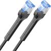 deleyCON 0,25m Cavo Patch CAT8 SLIM - 40 Gbit/s Cavo di rete - Nero | Cavo Ethernet ultrasottile per internet LAN veloce, connettore RJ45, in rame, con supporto PoE, per PS5, PC, router, TV