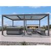 PURPLE LEAF Pergola Bioclimatica in Alluminio 3,5 x 5,5 m, Gazebo da Giardino Esterno Impermeabile con Lame Orientabili, Pergola Giardino Esterno per Terrazza, Esterno e Carport, Grigio