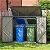 Blishom Copribidone Spazzatura da Esterno,157.5x104.5x133.5cm,Grigio | Per 2 Cassonetti da 240L con 2 Porte, Impermeabile, Rimessa per Attrezzi e Biciclette