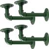 BEJOY 4 staffe per mensole resistenti per mensole, staffe per tubi industriali 17 cm, staffa per montaggio a parete in ferro bronzo vintage, mensola per tubi rustici, verde