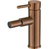 VALAZ Rubinetto Bidet Oro Rosa Spazzolato Serie Jabalon | Rubinetto per bidet miscelatore monocomando, miscelatore monocomando, ottone e acciaio inox, risparmio idrico
