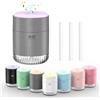 KARFUN Mini Umidificatore Ambiente, 2 modalità di spruzzo, 7 Spray Colorati | 350ml Umidificatore Portatile, Diffusore da Tavolo Silenzioso per Camera da Letto, Bambini, Ufficio o Auto, Grigio