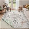 GENIMO - Tappeto Vintage 160x230cm Antiscivolo - Morbido Peluche Bicolore Beige/Verde - Ideale per Cameretta, Scrivania, Letto Singolo - Facile da Pulire e Reversibile