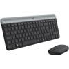 Merkloos Tastiera e mouse wireless - Design sottile - Tasti silenziosi - Ricevitore USB a 2,4 GHz - Colore nero