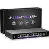 Merkloos Switch di rete - Ethernet 2,5G - 8 porte RJ45 da 2,5G - 2 porte SFP+ da 10G - Senza ventola