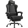 SONGMICS Sedia da Gaming Ergonomica, con Poggiapiedi, Reclinabile | Sedia da Gaming, in Tessuto in Poliestere Traspirante, Supporto Lombare, Portata 150 kg, 70 x 70 x (123,5-133) cm OBG079B401