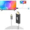 JINGDU Cavo USB C a HDMI 4K 60Hz per Switch NS/OLED/Steam Deck/ROG Ally, 2m, sostituisce dock per mirroring TV, Nero