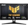 ASUS Monitor TUF Gaming 27 2K HDR (VG27AQ1A) - WQHD (2560 x 1440), IPS, 170 Hz (Supporta 144 Hz), 1 ms, Extreme Low Motion Blur, Altoparlante, Compatibile G-SYNC, montabile VESA, DisplayPort, HDMI