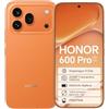 HONOR 600 Pro 5G Smartphone, 12+512GB, Snapdragon 8 Elite, Schermo AMOLED 1,5K 120Hz, Fotocamera Notturna 200MP, Batteria 6400mAh Ricarica Rapida 80W, IP68/IP69K (Arancione-, 512.0, GB, 600 Pro)