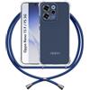 ANFAIRLACE Cover Cordino Compatibile con Oppo Reno 15 F Reno 15 FS 5G, Profondo Blu | Custodia Cuscino d'Aria Trasparente Silicone Morbido Regolabile Antiurto Laccio Chiaro Case