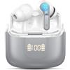 Ordtop Auricolari Bluetooth 5.4, cuffie wireless stereo 3D, 50+ore bassi profondi, auricolari con microfono a cancellazione del rumore 4 ENC, 3 g, USB IP-X7, impermeabili, per Android e iOS, per sport