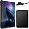 BWEGRHE Progettata per Samsung Galaxy Tab S6 10,5 2019 SM - T860/T865, retro in gomma TPU opaca con lupo che ulula, custodia protettiva sottile in gomma morbida silicone antiurto con supporto S Pen