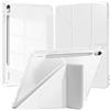 YeaQuelior Custodia per Galaxy Tab S10 Lite / S10 FE / S9 FE / S9, Bianco | con S Pen Holder, Auto Svegliati/Sonno e Cover Protettiva Trasparente Sottile