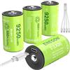 ENEGON Batterie Ricaricabili D 1,5V 4 Pezzi - 9250mWh Batterie al Litio LR20 con Cavo USB-C (5V Ricarica) per Campeggio, Lampade LED e Luci di Emergenza