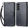 KENHONER Custodia per Samsung Galaxy S25 Plus Cover, Nero | Portafoglio in Pelle PU Retro, Antiurto Flip, Slot per Schede, Funzione Stand, Chiusura Magnetica